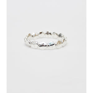 Silver Hammered Disc Stretch Bracelet