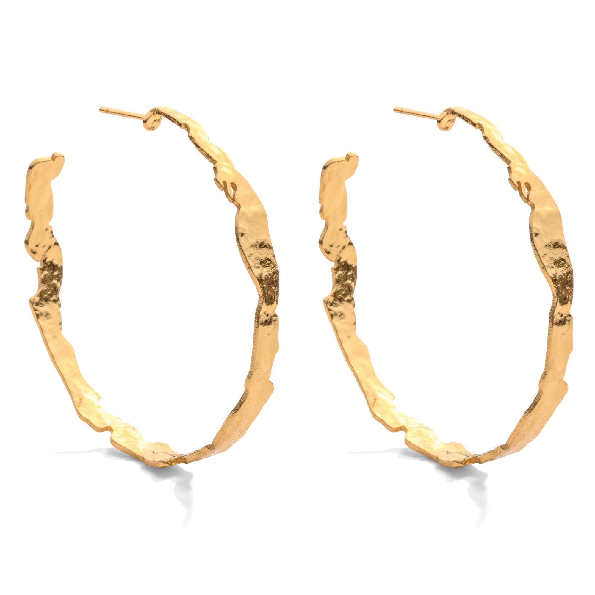 Organic Gilded Hoop Earrings
