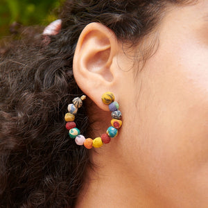 Kantha Open Hoop Earrings