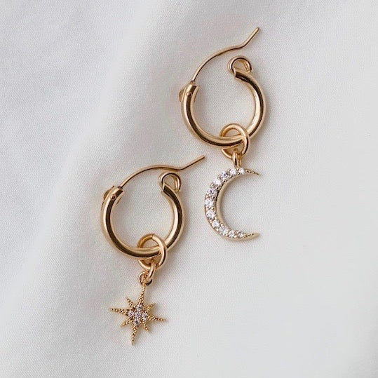 Celestial Star and Moon Hoops