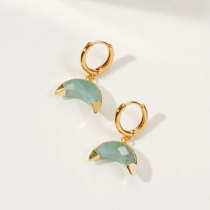 Crescent Horn Huggie Hoop Earrings