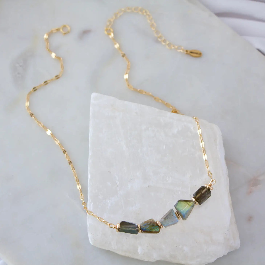 Labradorite Nugget Collar Necklace