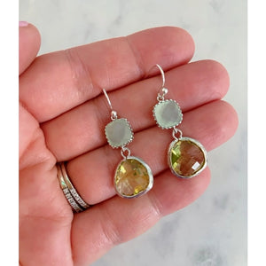 Silver Peridot Light Mint Earrings