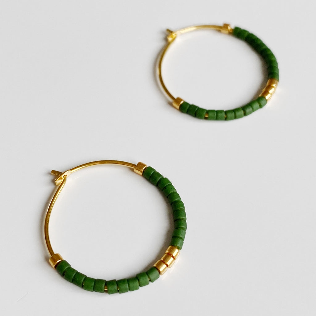Mini Beaded Hoop Earrings