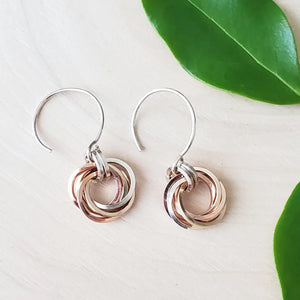 Mixed Metals Love Knot Earrings