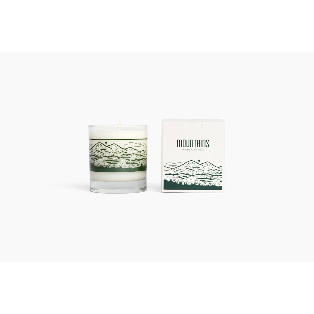 Mountains Rocks Glass Candle
