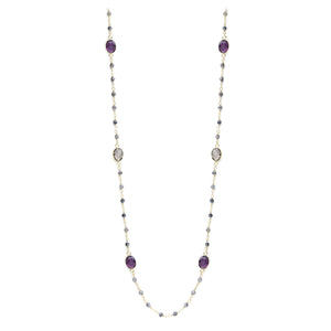 Long Stone & Crystal Necklace