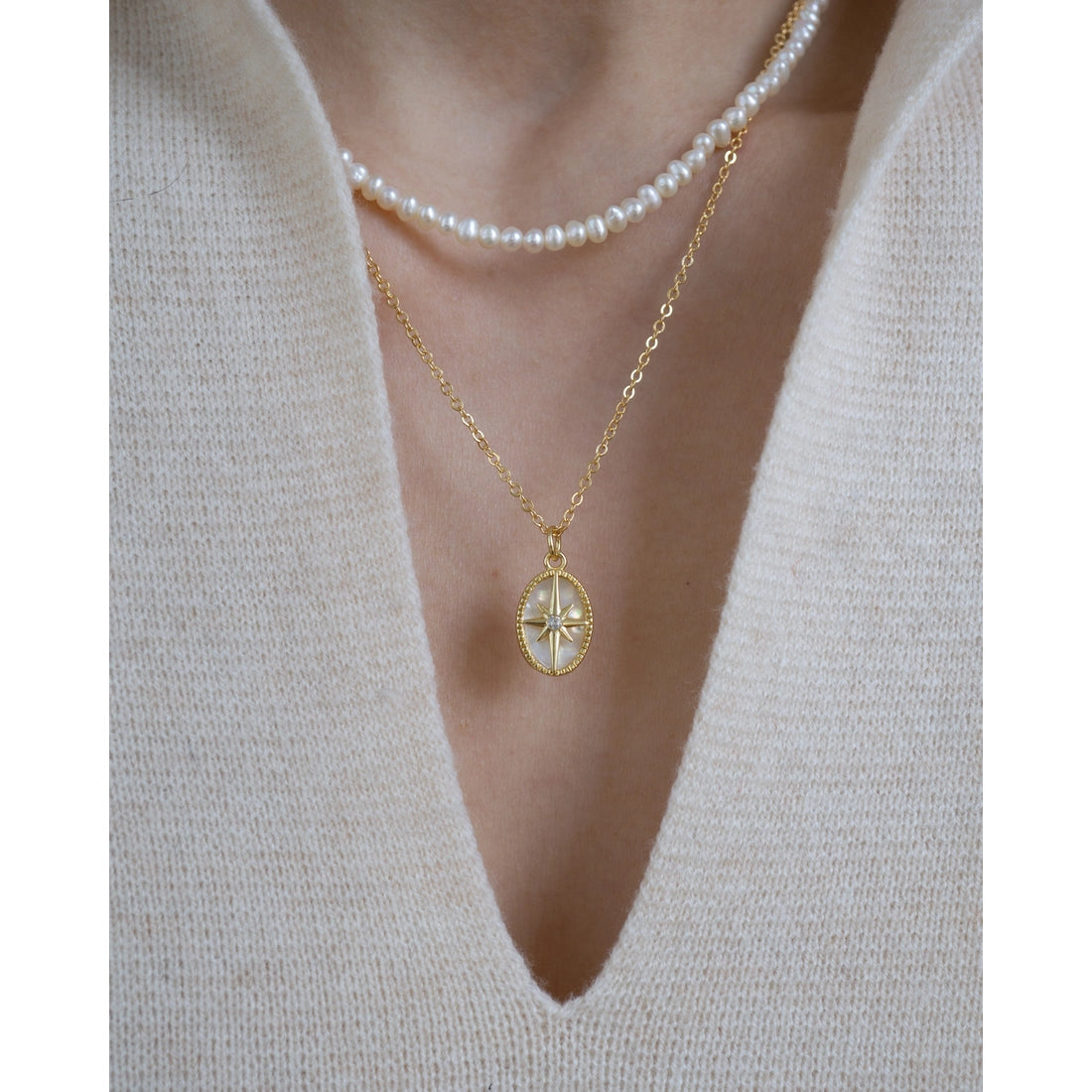 Mother of Pearl Star Necklace