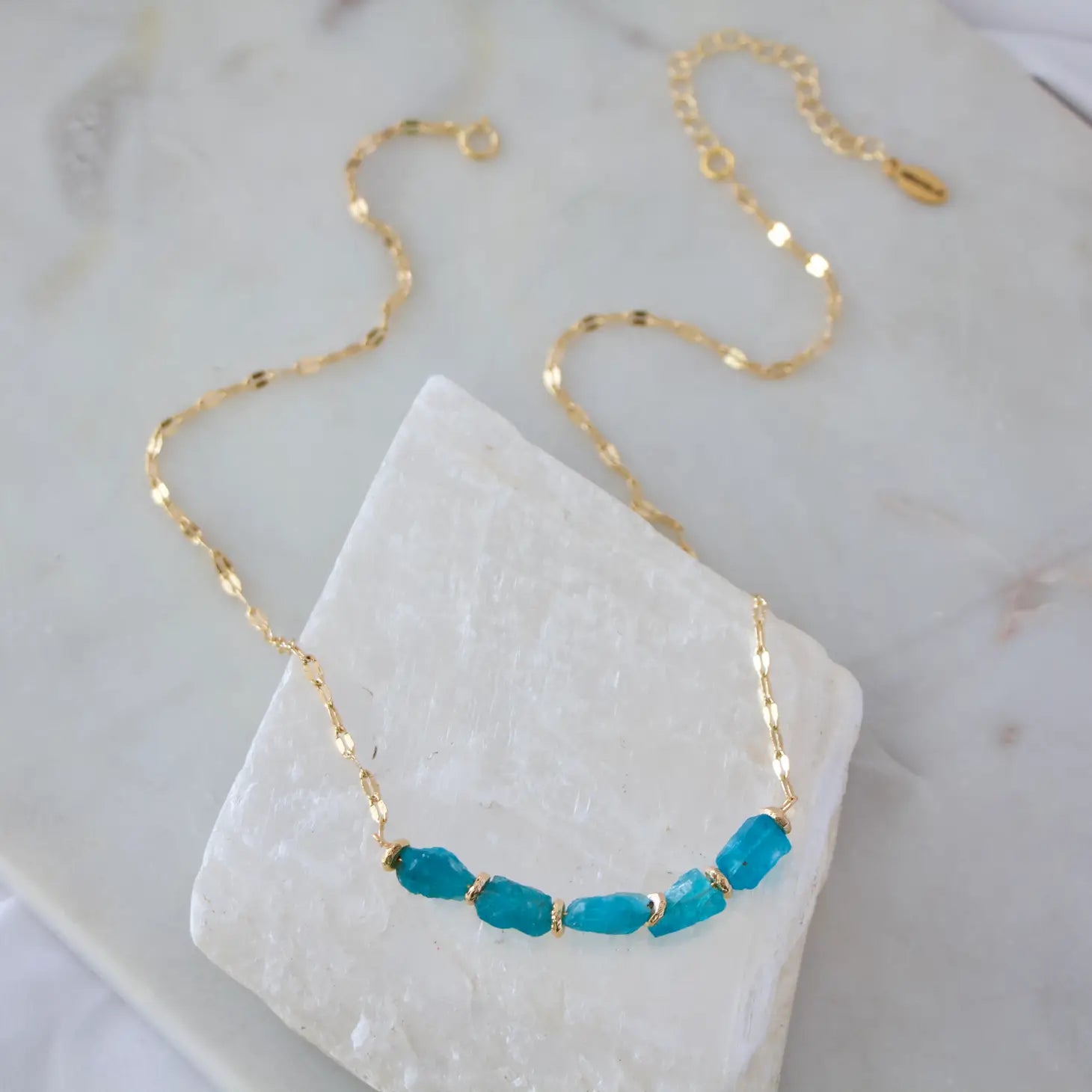 Apatite Nugget Collar Necklace