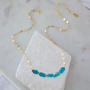 Apatite Nugget Collar Necklace