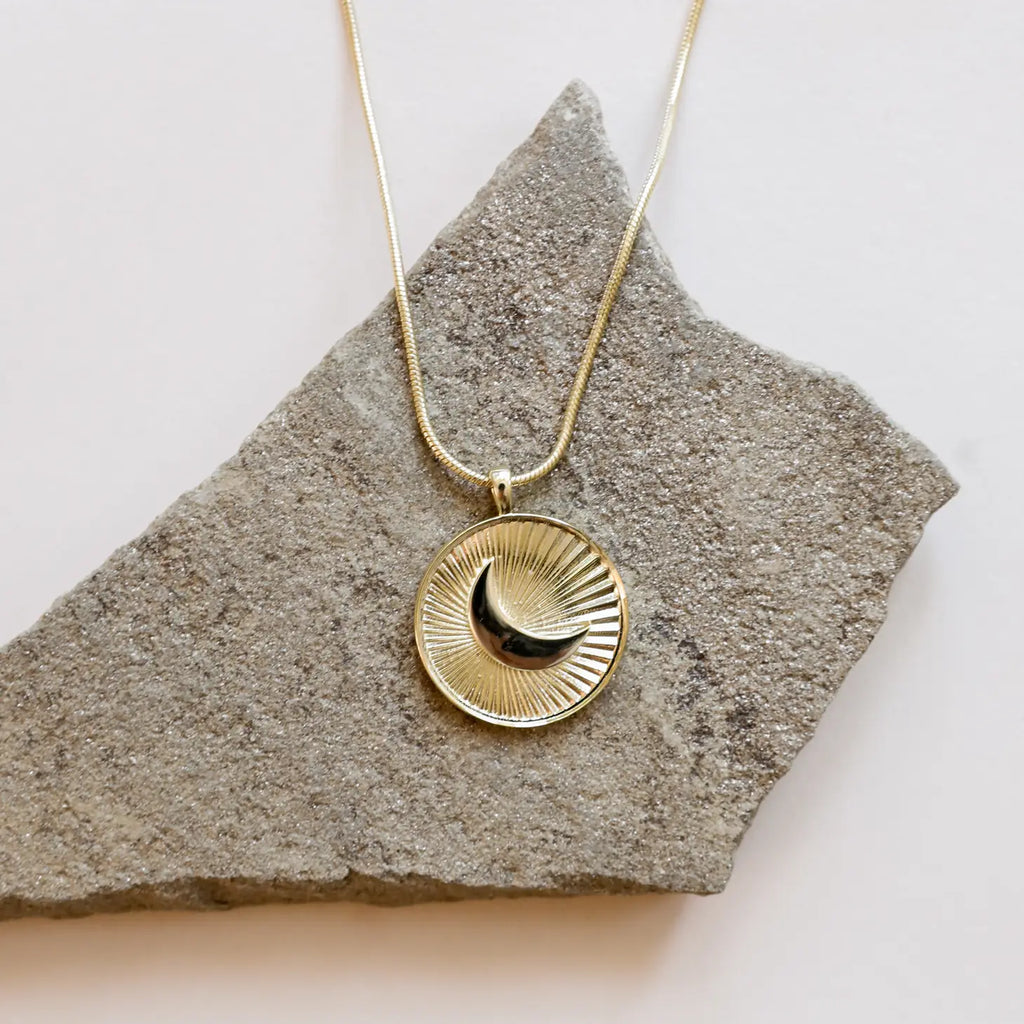 Crescent Moon Coin Necklace