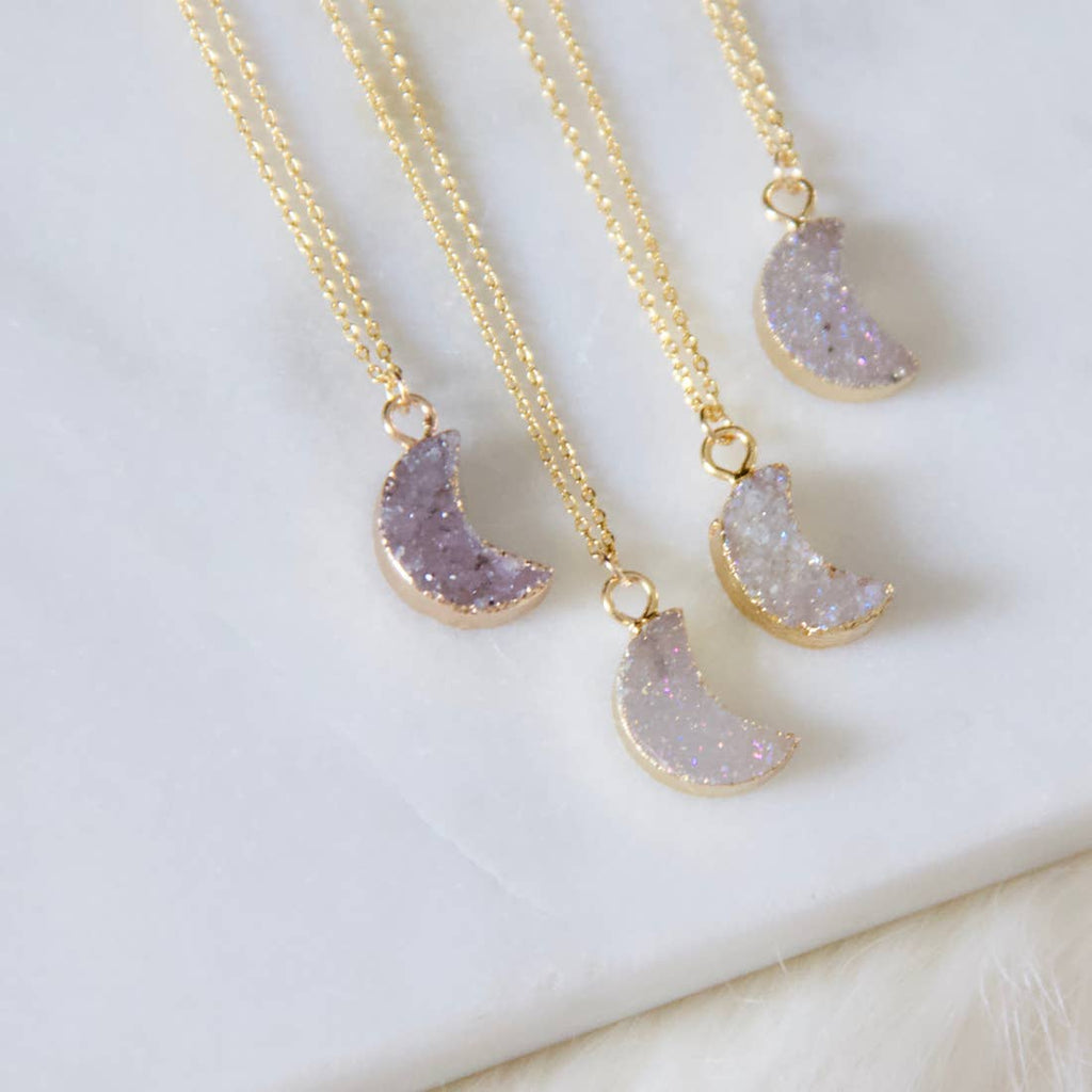 Druzy Moon Necklace