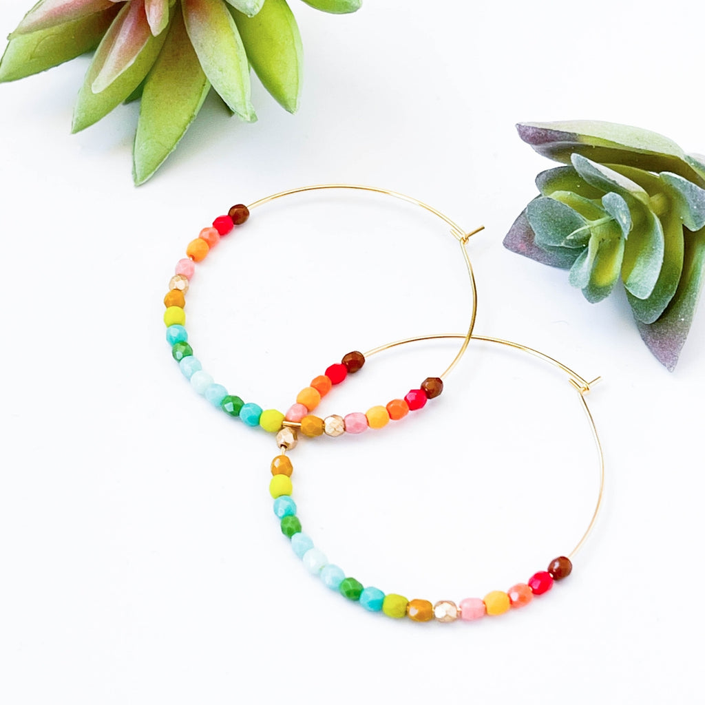 Large Beaded Hoops