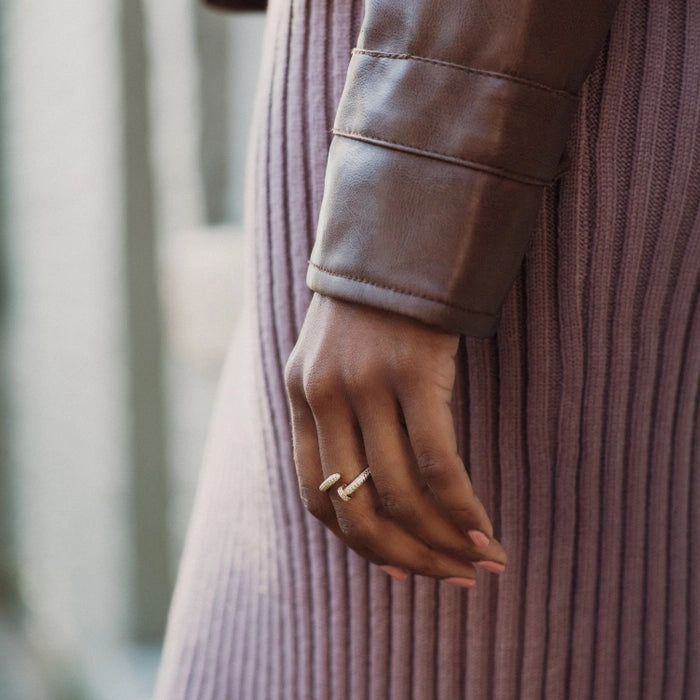 Adjustable Pave Nail Ring