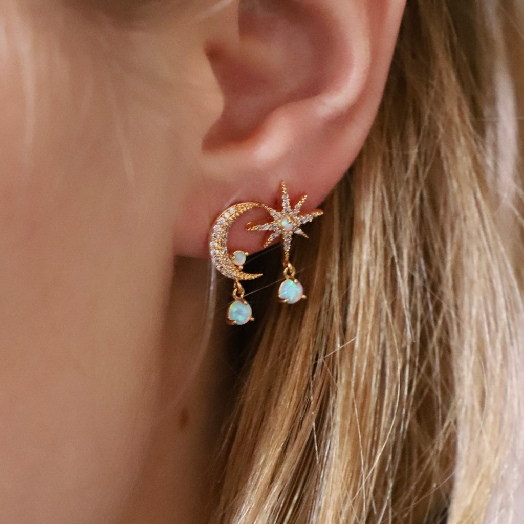 Celestial Opal Stud Earrings