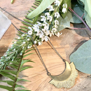 Sunburst Brass Necklace