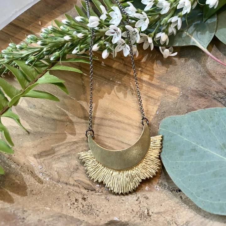 Sunburst Brass Necklace