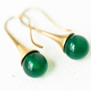 Gemstone Teardrop Earrings