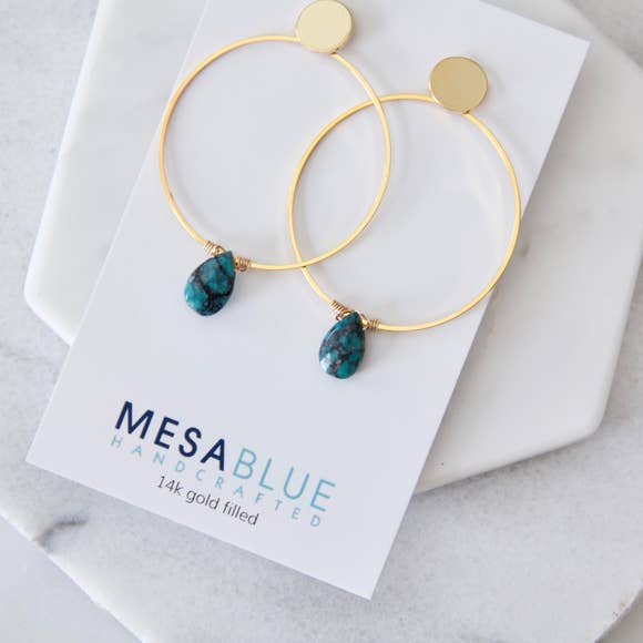 Turquoise hoop earrings