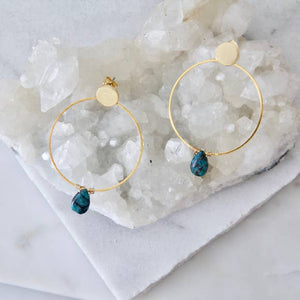 Turquoise hoop earrings